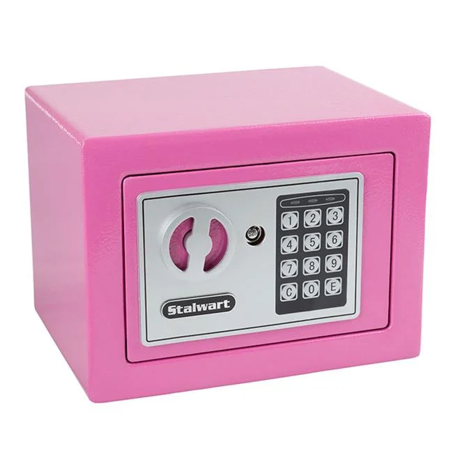 Compact Steel Digital Security Safe Lock Box with Electronic Combination Keypad for Valuables, Pink - 7.89 lbs