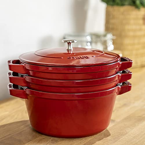 Staub Cast Iron 4-pc Stackable Set - Grenadine