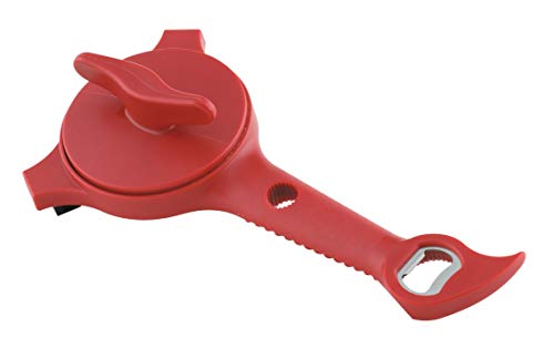 Kuhn Rikon 5-in-1 Multi-Purpose Strain-Free Opener for Jars, Bottles and Ring-Pull Cans, 5 x 10 x 2.25 inches, Red & Kuhn Rikon Auto Safety LidLifter/Can Opener with Ring Pull