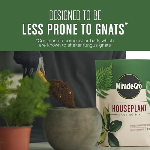 Miracle-Gro Houseplant Potting Mix - Fertilized Soil, Designed to be Less Prone to Gnats, 4 qt. (2-Pack)