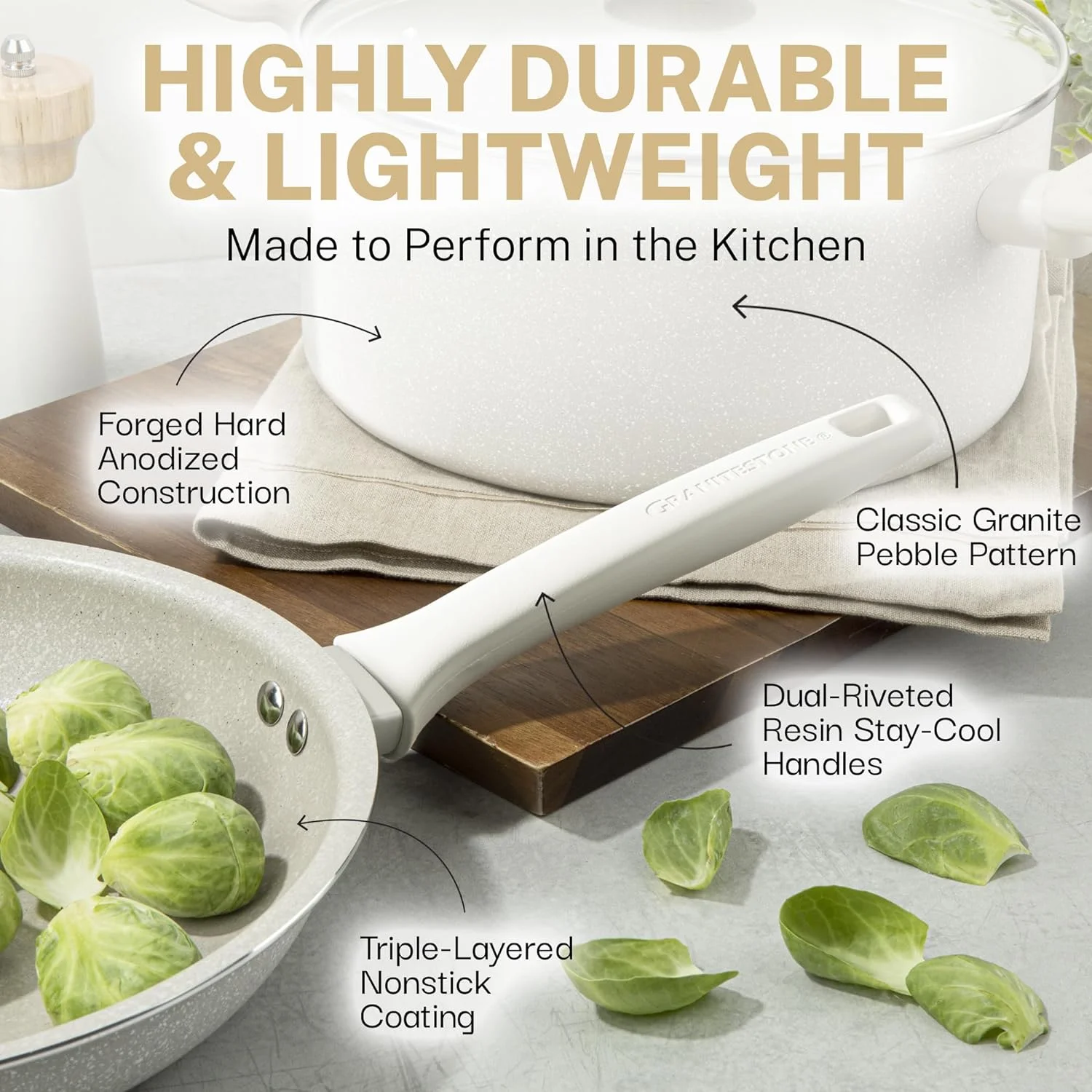 Granitestone Pots and Pans Set Desert 20 Pc Cookware Set Pots and Pans Set