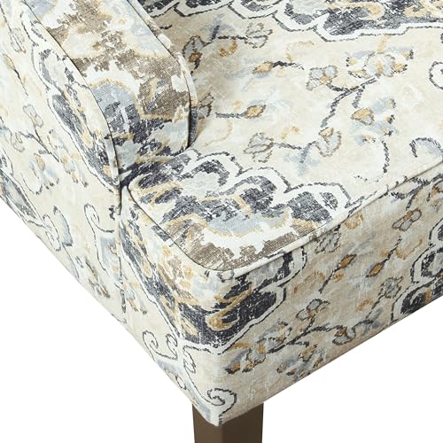 HomePop Velvet Swoop Arm Accent Chair, Suri Blue