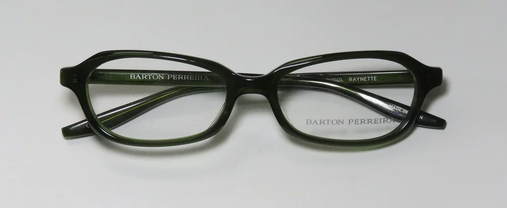 NEW BARTON PERREIRA RAYNETTE WOMENS/LADIES DESIGNER FULL-RIM DARK GREEN AUTHENTIC ITALIAN FRAME DEMO LENSES 51-17-135 EYEGLASSES/EYE GLASSES