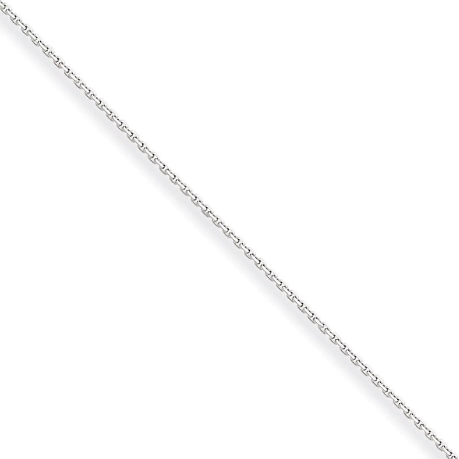 Primal Gold 10 Karat White Gold 0.8mm Diamond-cut Cable Chain Anklet