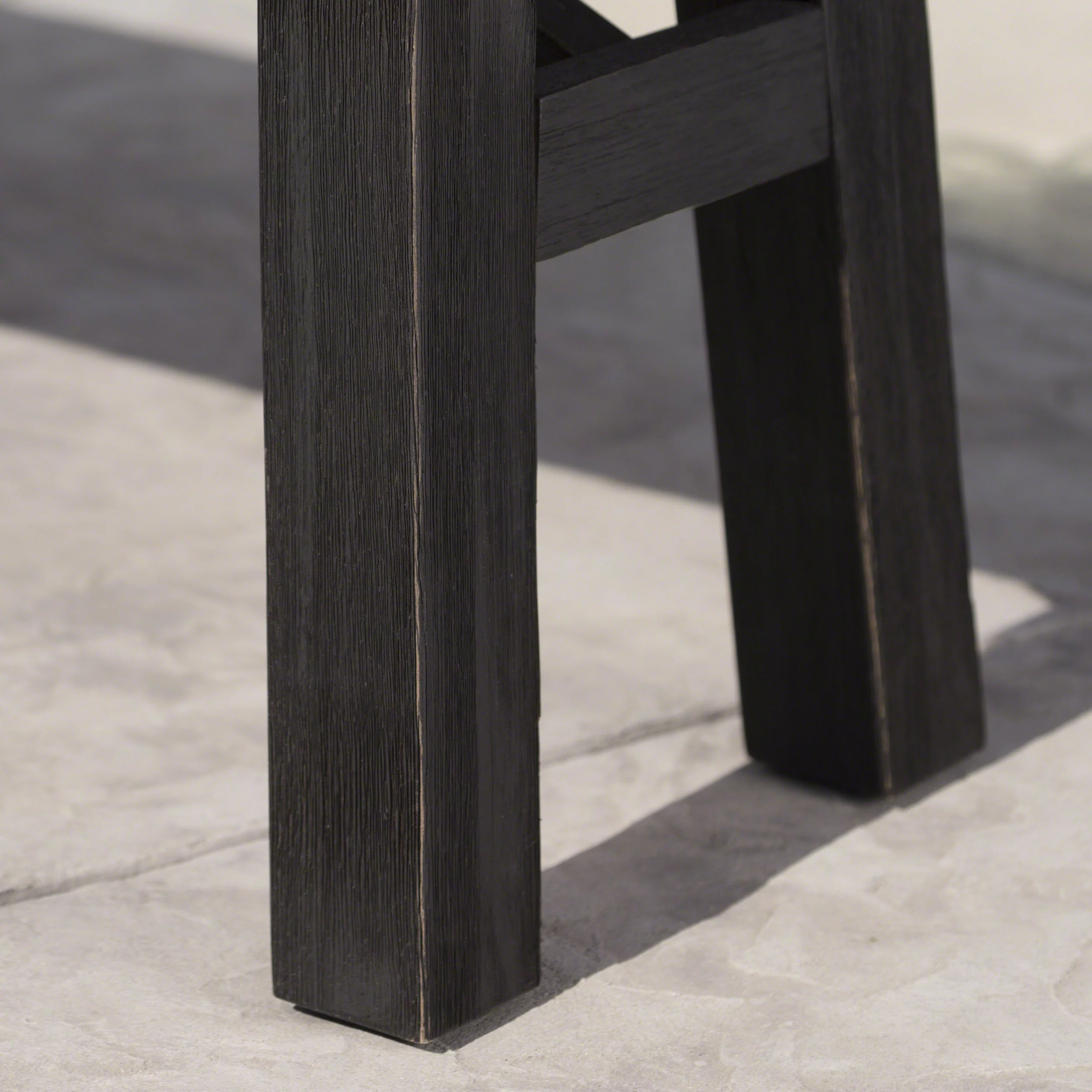 Bettinger Outdoor Acacia Wood Dining Bench with Brushed Mahogany Legs, Brushed Grey