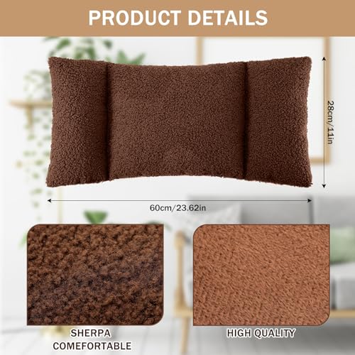 Queekay Fleece Lumbar Support Pillow 3 Section Back Pillow Office Chair Pillow for Back Support Comfortable Lumbar Support Cushion for Car Seat Low Back Pain Relief Sofa Rest (Gray)