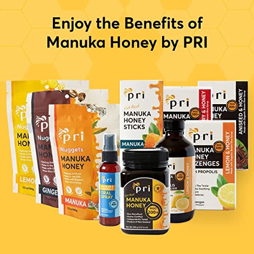 PRI Manuka Honey, MGO 60+ New Zealand Raw Monofloral Manuka Honey, 500g