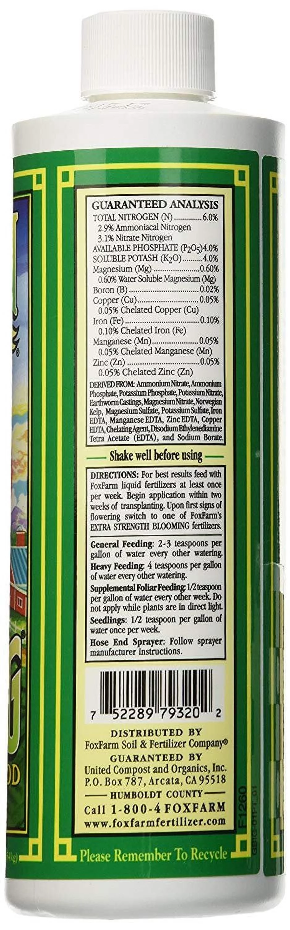 FoxFarm Grow BigÂ® Liquid Concentrate, 1 pt