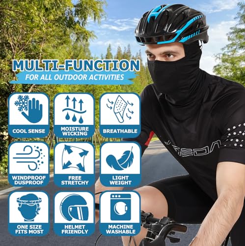 Headshion Cooling Balaclava Face Mask Men Women Summer, 2-Pack Lightweight Ski Mask Helmet Liner with Long Neck Coverage