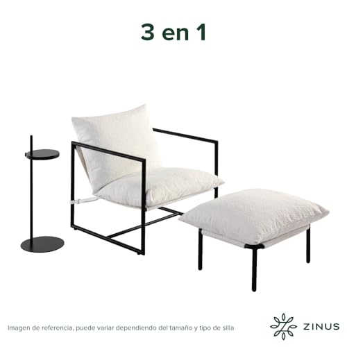 ZINUS Aidan Sling Accent Chair, Metal Framed Armchair with Shredded Foam Cushioning, Black