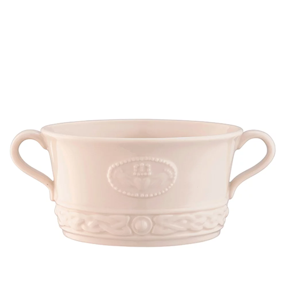 Belleek Claddagh Handled Soup Bowl