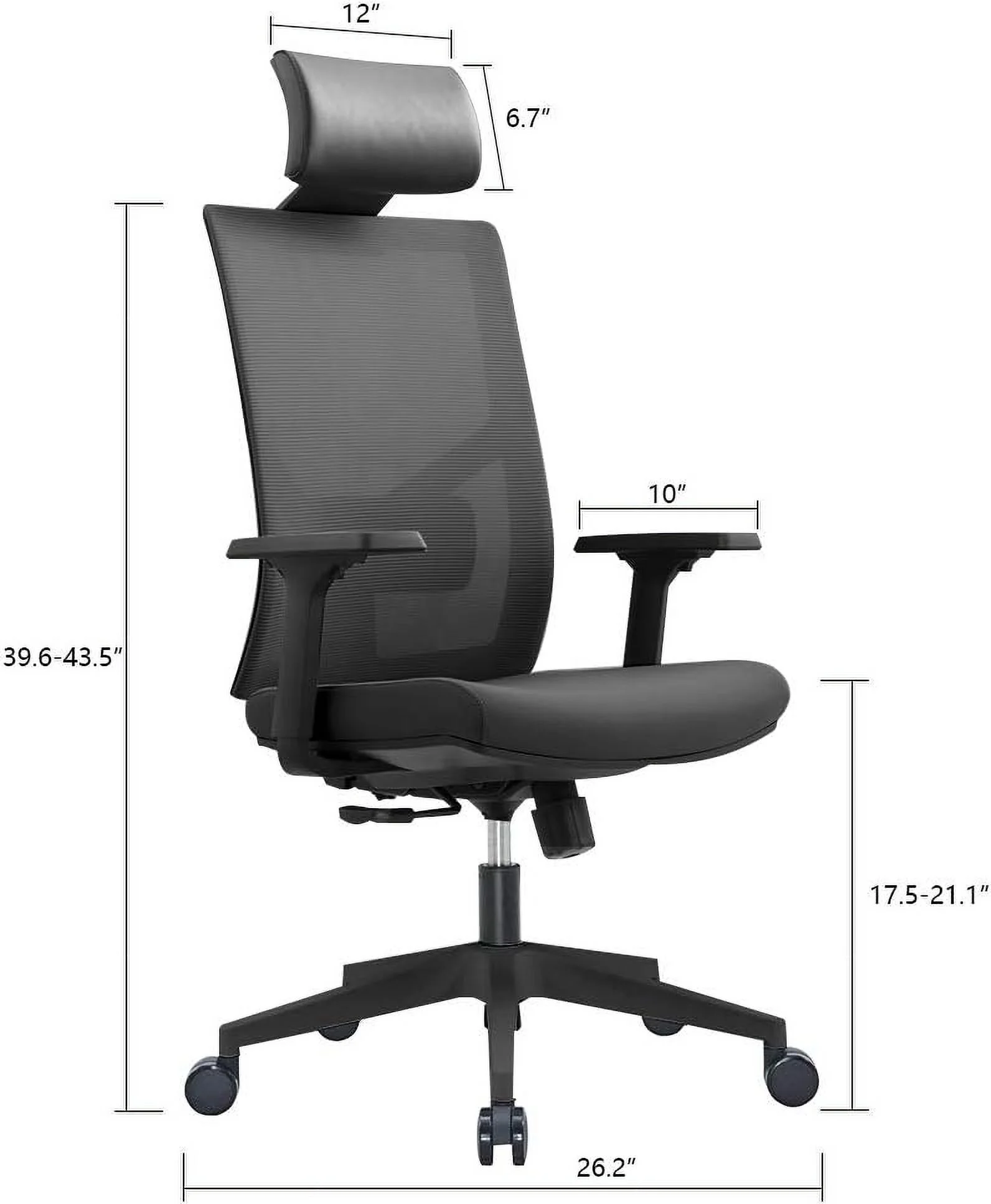 Ergonomic Multi Function Mesh Office Chair With Lumbar Support, Adjustable Armrest, Orange (Without Headrest, Black)