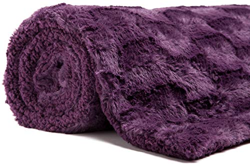 Chanasya Premium Embossed Faux Fur Throw Blanket - Super Soft, Lightweight Minky Blanket - 50