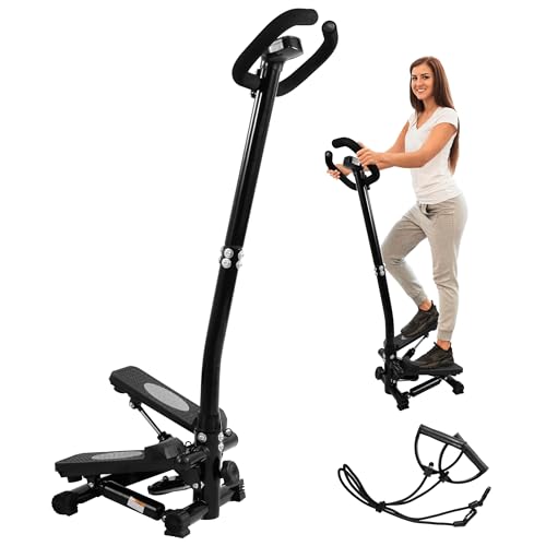 Steppers for Exercise, Stair Steeper with Resistance Bands, Portable Stepper Capable of Full-Body Exercise, Low Noise and Smooth, Bear 300 lbs