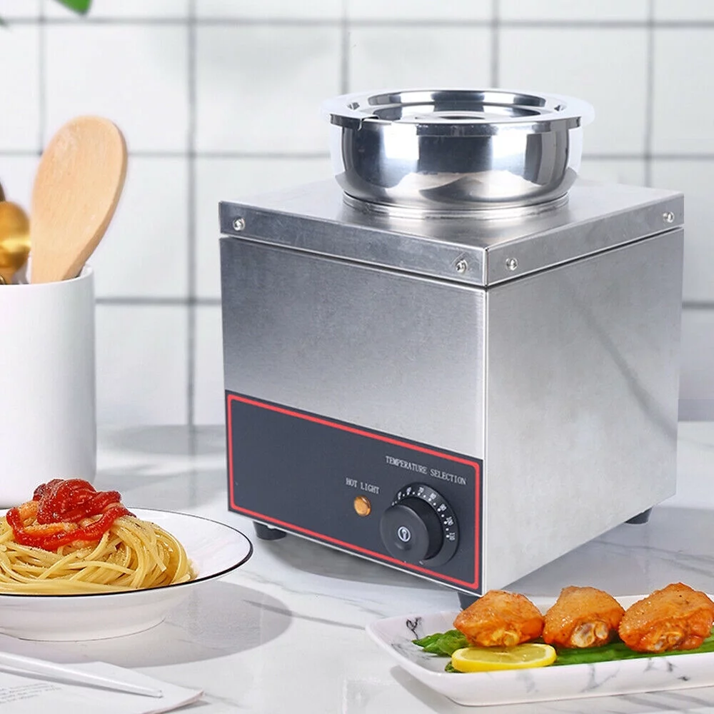 DENEST Warmer Pump Electric Hot Fudge Caramel Cheese Sauce Heater Tank Stainless Steel