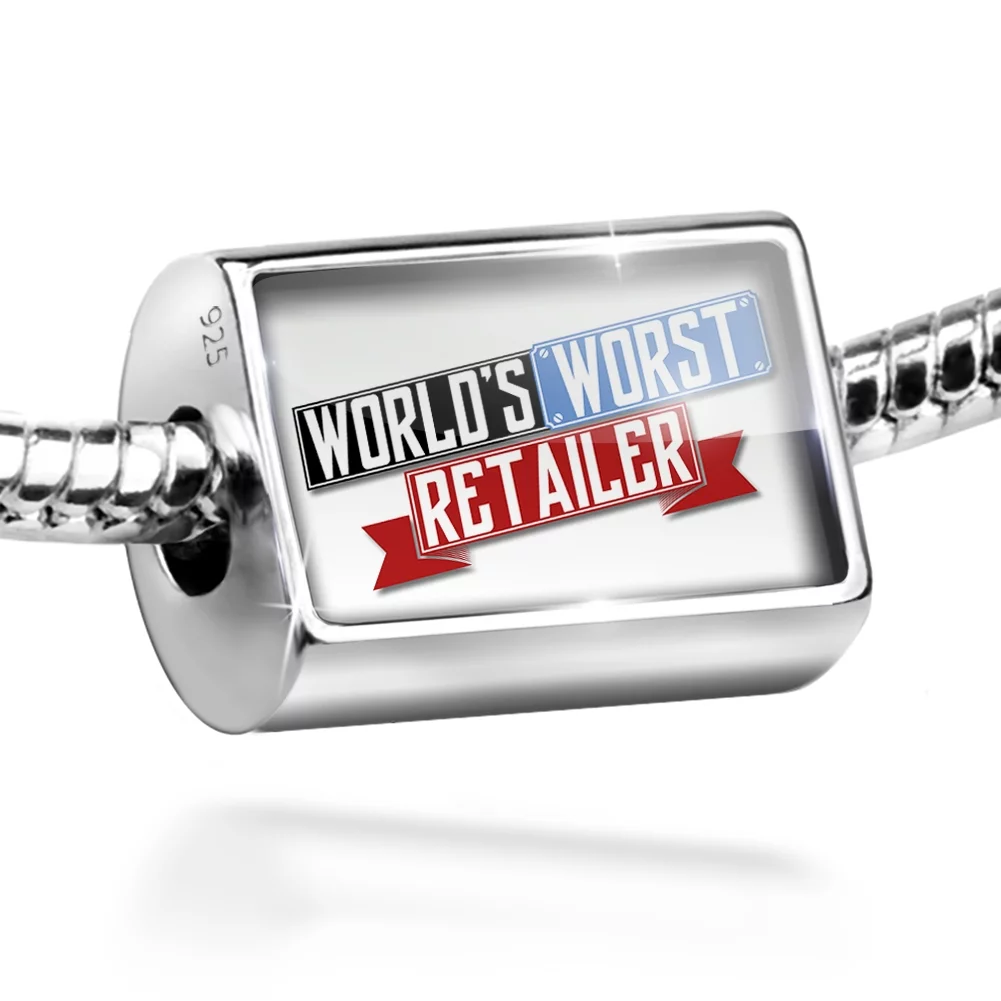 Neonblond Charm Funny Worlds worst Retailer 925 Sterling Silver Bead