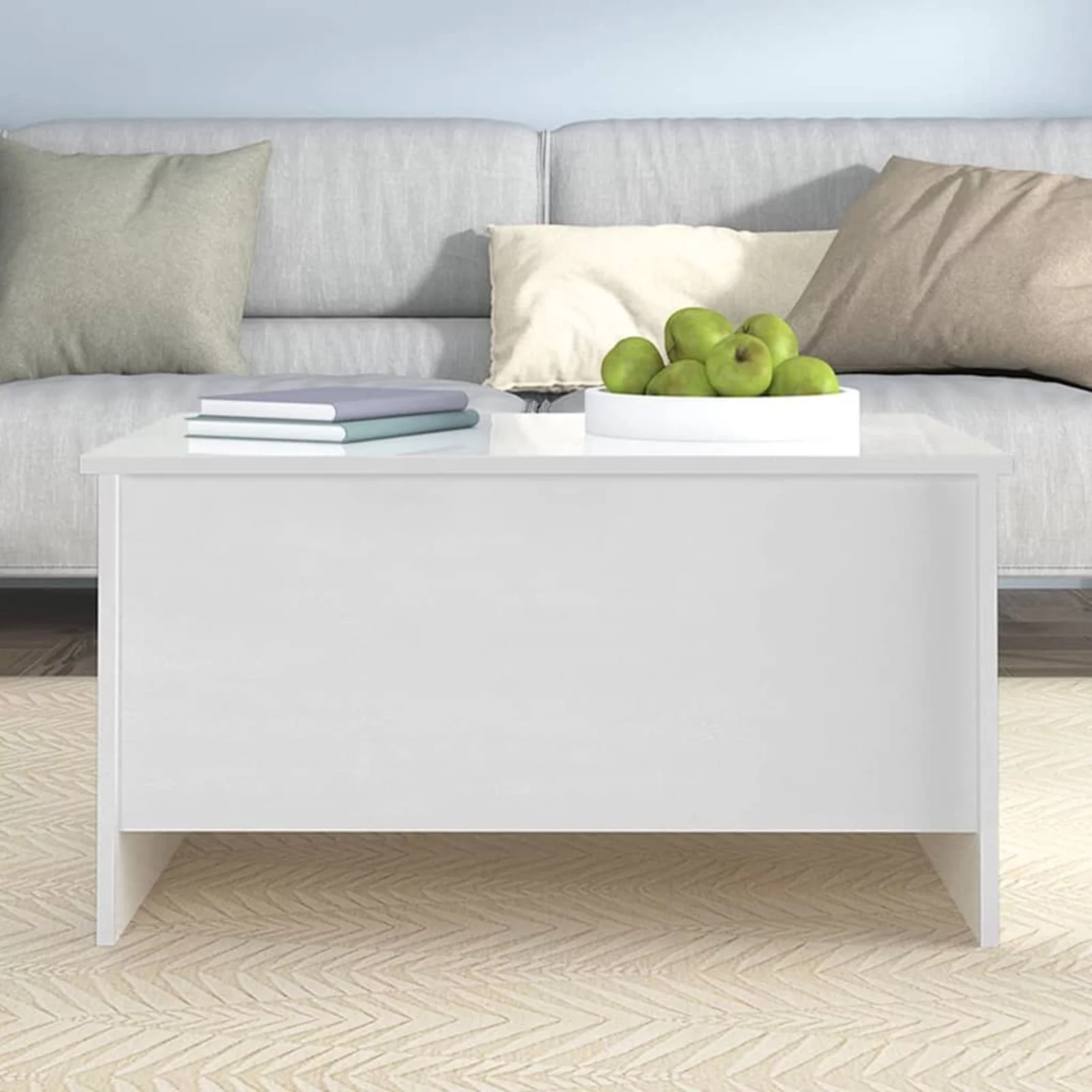 Walmeck Coffee Table High Gloss White 31.5