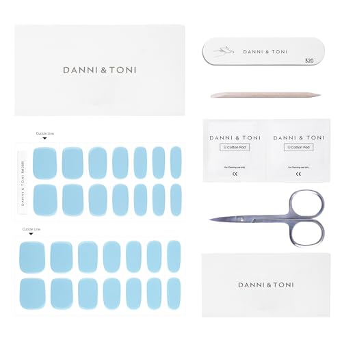 DANNI & TONI Semi Cured Gel Nail Strips Christmas Santa Claus Snowflakes Cat Eye Gel Nail Wraps 28 Stickers | Mistletoe Meow