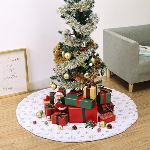 Mr. Pen- Christmas Tree Skirt 48 inches, Knitted Christmas Skirt Tree, Xmas Tree Skirt