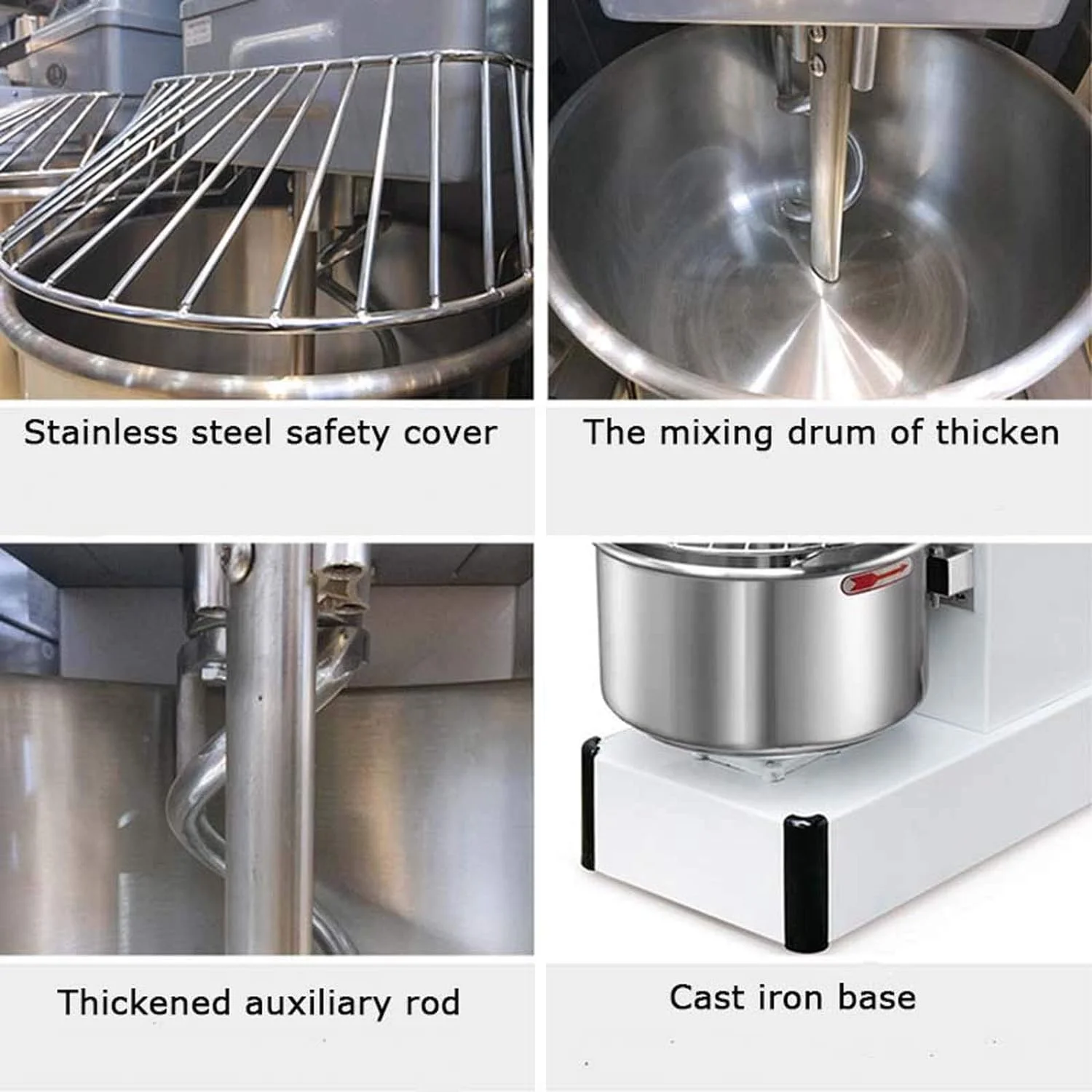 PreAsion Commercial Dough Food Mixer Dough Kneading Machine Double Speed Double Action Dough Mixer 110V 20L 1500W