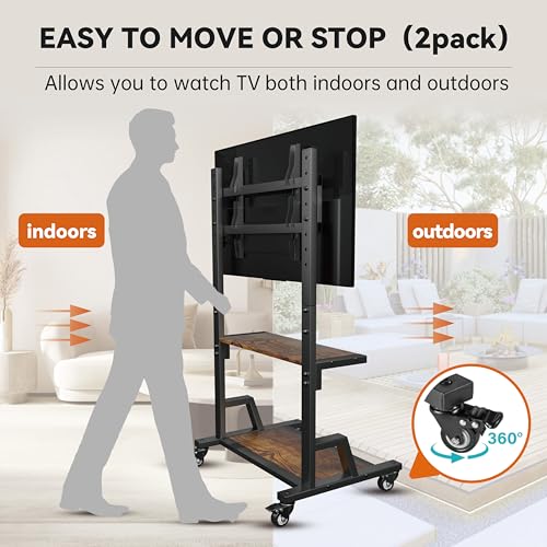 AENTGIU Rolling TV Stand Mobile TV Cart for 32