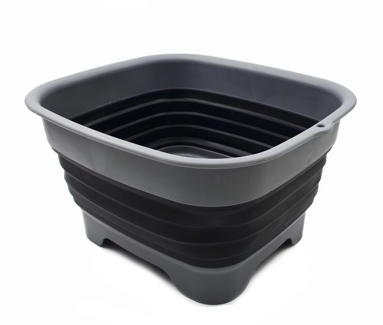SAMMART 9.1L (2.4Gallon) Collapsible Dishpan with Draining Plug - Foldable Washing Basin - Portable Dish Washing Tub - Space Saving Kitchen Storage Tray