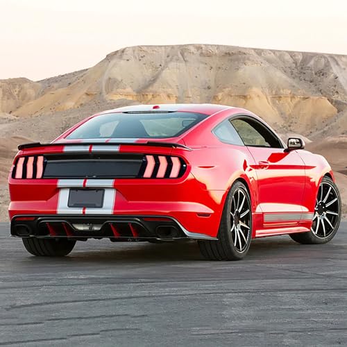 VLAND LED Rear Lights Compatible with Mustang 2015-2023 w/Sequential Turn Signal (5-Modes Switchable Lighting), Clear Lens Taillight Assembly, Passenger&Driver Sides (Clear)