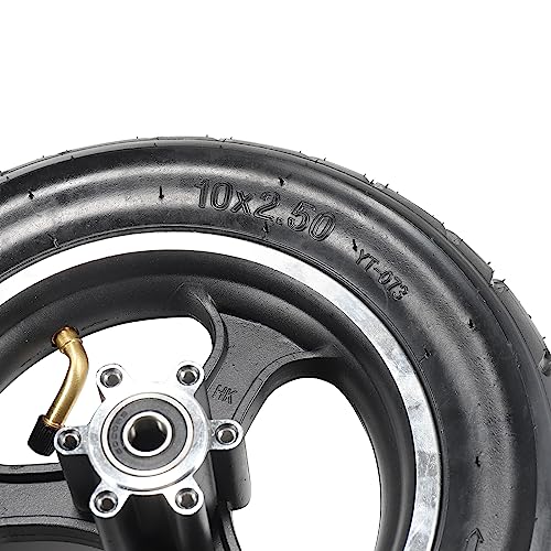 10inch Scooter Tire, 10x2.50 Inflatable Front Wheel Pneumatic Tire with 10x2.50 inner tube aluminium Wheel Hub Compatible with GOTRAX GMAX electric scooter