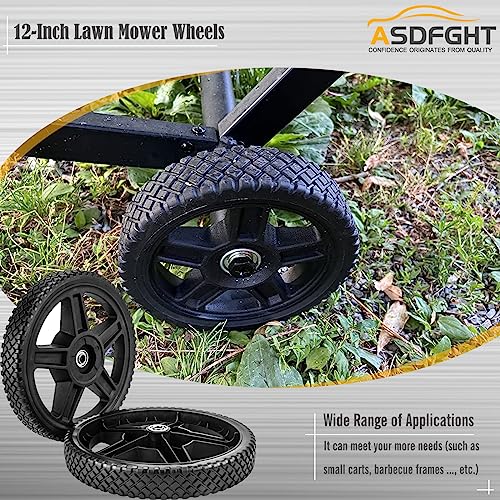 Lawn Mower Wheels 6 Inch (2-pack) Fits Most Standard push Lawn Mowers, Inner and outer bearing structure - Includes Bolts, Nuts. (Also available in 7 in, 8 in, 10 in, 12 in and 14 in wheels)
