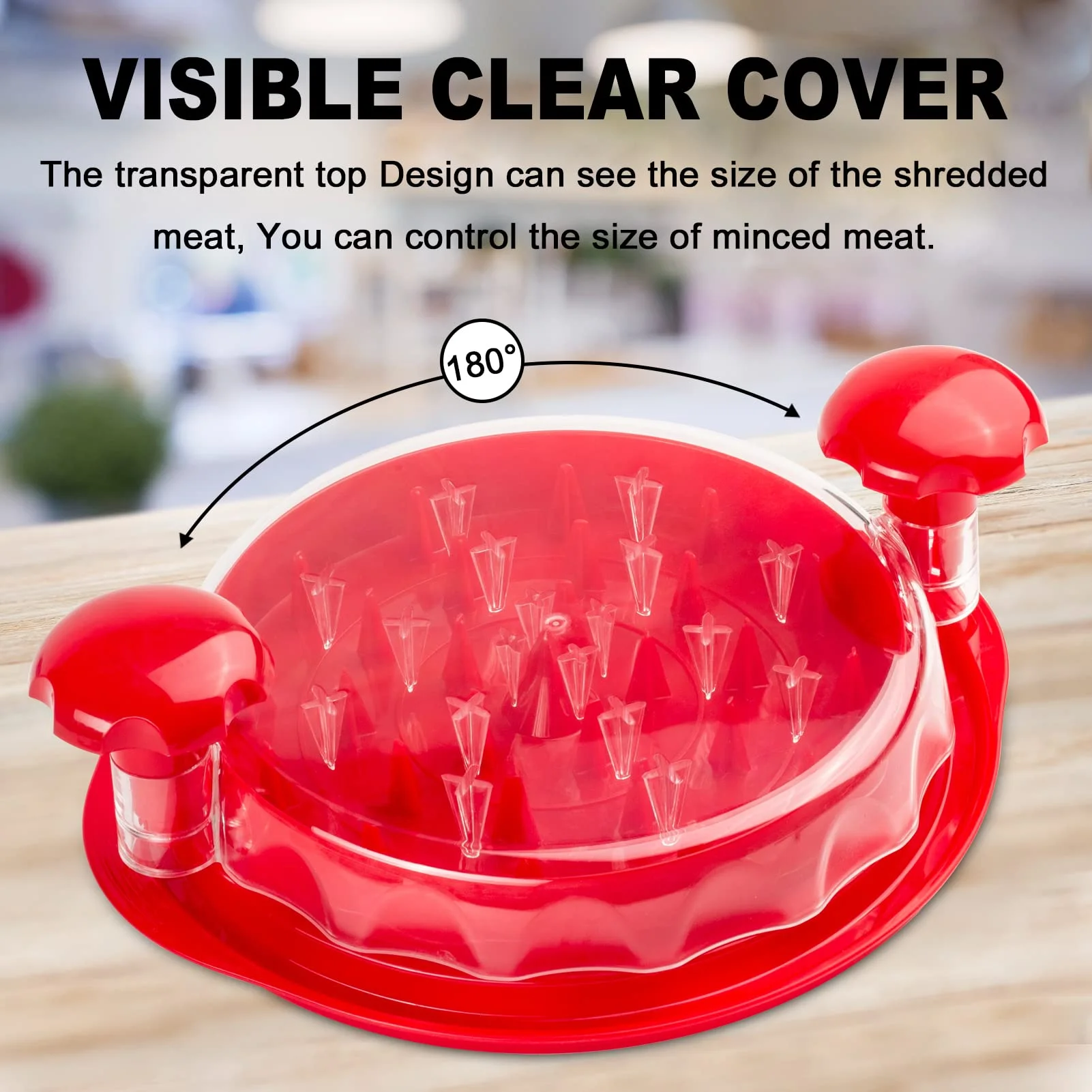 DYY Chicken Shredder, Chicken Breast Shredding Tool Twist with Transparent Cover, Meat Shredder, Ergonomic Handle, Easy Cleaning, Anti-slip, Heat Resistant, BPA Free