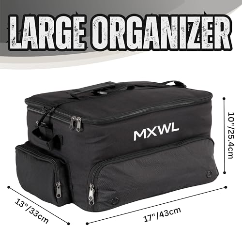 MXWL Heavy Duty Golf Trunk Organizer w/Shoulder Strap- Design with Exclusive 3 Layers & 3 Sturdy Hardboard Inserts- Efficient Storage Car Trunk Organizer for SUV Stores All of Your Golf Accessories…