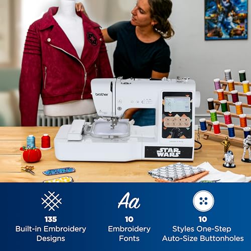 Brother LB5500M Marvel 2-in-1 Combo Sewing & Embroidery Machine, 16.5 x 7.76 x 12.1 inches, White