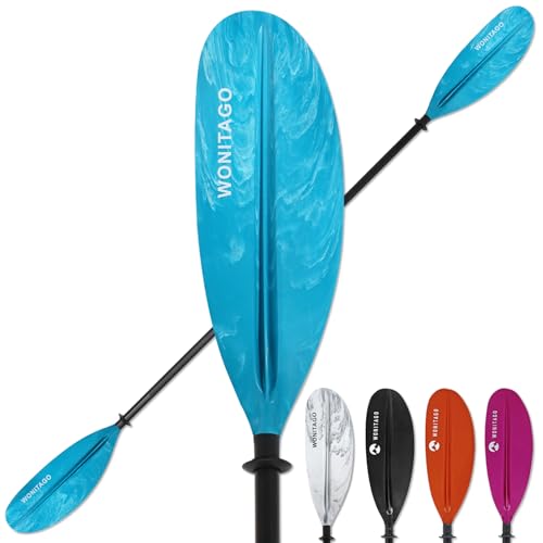 Kayak Paddles with Alloy Shaft and PP Blade, Floating Kayaking Oars, Adjustable 230-250 cm/90-98 Inches, 210-230 cm/82-90 Inches