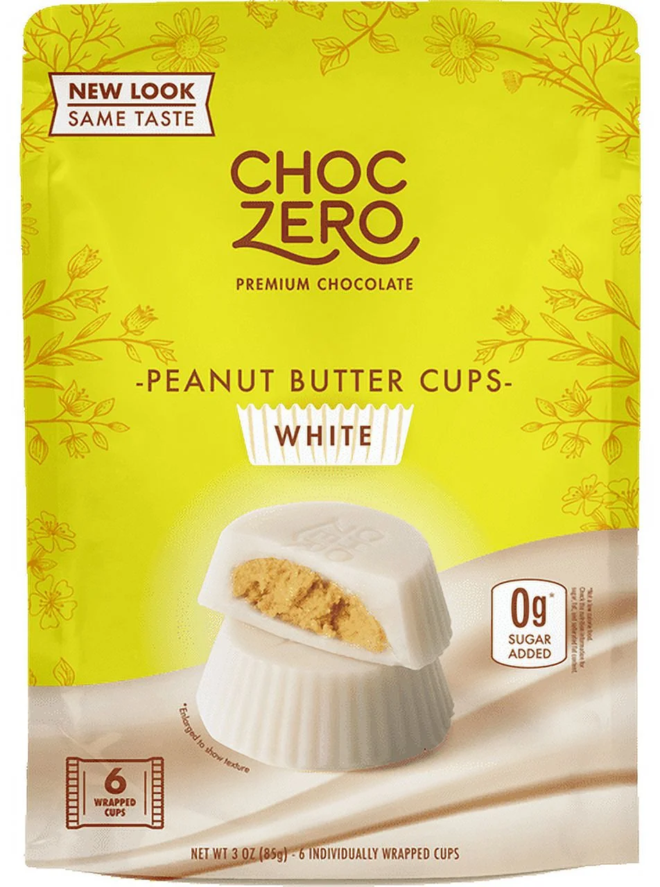 ChocZero, White Chocolate Peanut Butter Cups, 3 oz Pack of 3