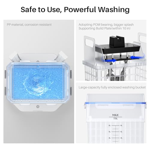 ELEGOO Mercury Plus V3.0 Wash and Cure Station, 7.5 L Large Capacity, Compatible with Mars Saturn Photon Halot MSLA LCD DLP 3D Printers