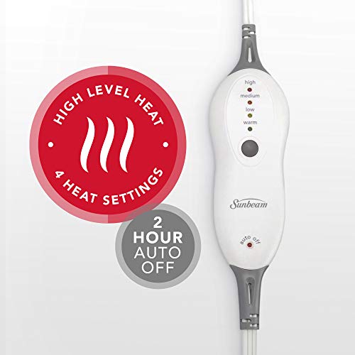 Sunbeam Heating Pad Wrap for Back Pain Relief with Auto Shut Off and Moist Heating Option, 23 x 15