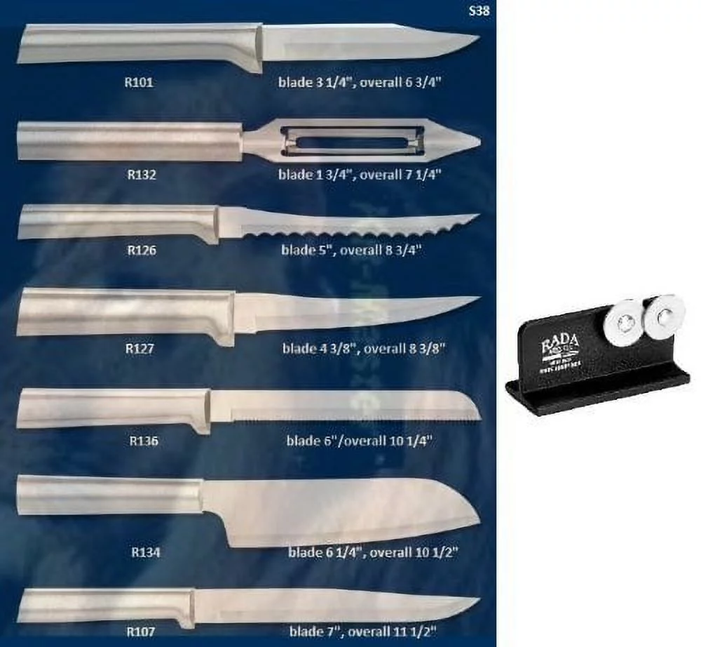 Rada Cutlery S38 7 piece Starter Gift Set PLUS R119 Knife Sharpener