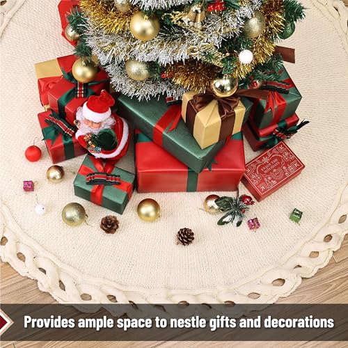 Mr. Pen- Christmas Tree Skirt 48 inches, Knitted Christmas Skirt Tree, Xmas Tree Skirt