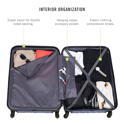 Kenneth Cole REACTION Out of Bounds Lightweight Hardshell 4-Wheel Spinner Luggage, Cobalt Blue, 20-Inch Carry On