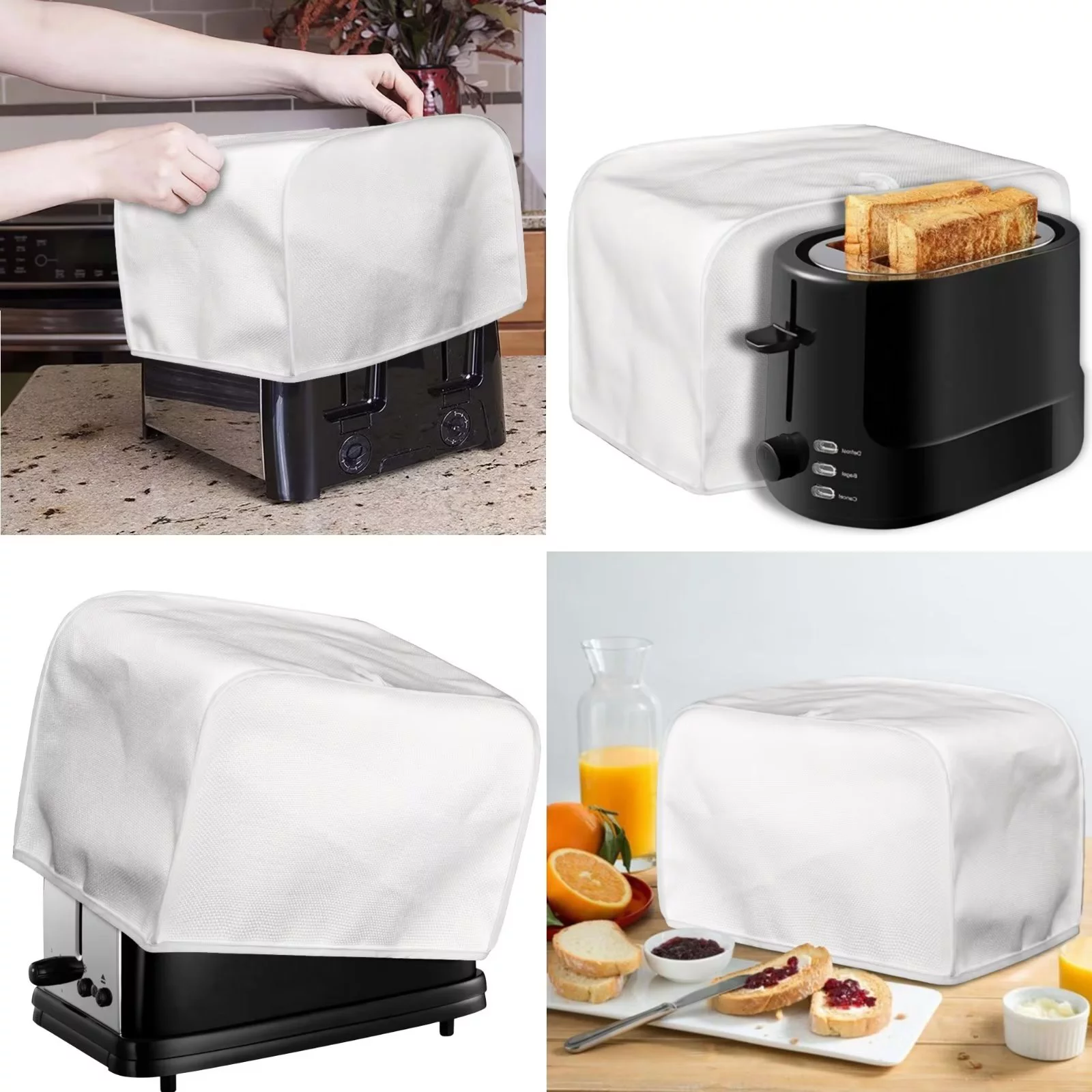 NETILGEN Roosters & Hens Blender Cover Dust Cover Stand Mixer Coffee Maker Appliance Cover Toaster Cover 4 Slice Foldable Toaster Oven Cover Suit of 2