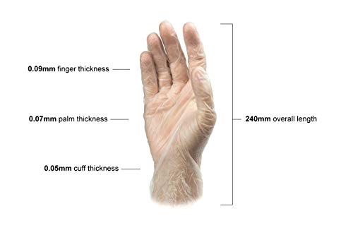 Basic Diagnostic VGPF3004 Clear Vinyl Exam Gloves, Latex-Free & Powder-Free, Extra-Large, Pack of 1000