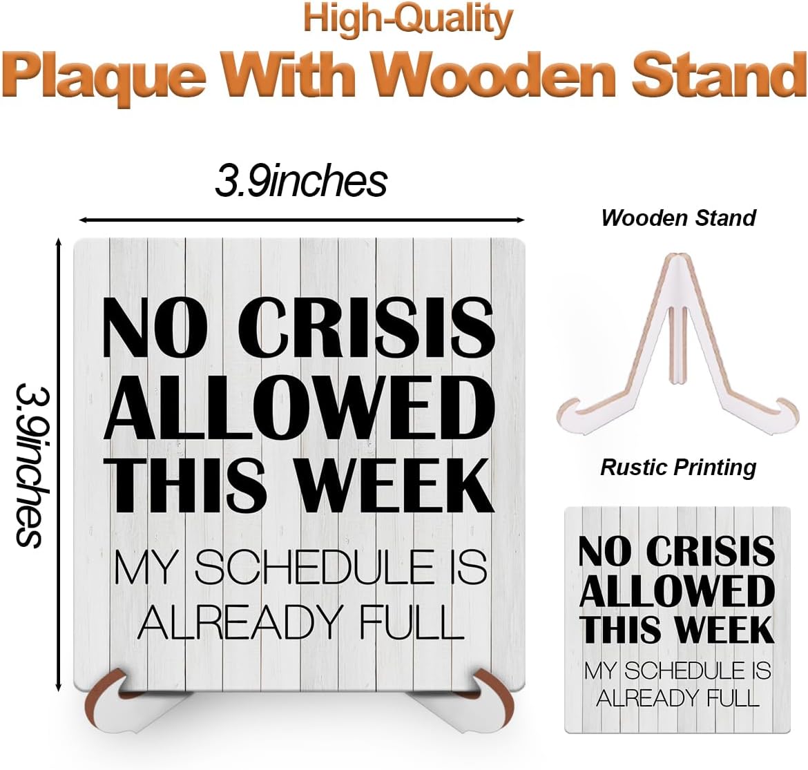 Humor Wood Sign with Saying Desk Decor Funny Office Decor Sign Cubicle Decor Country Plaque with Wooden Stand Rustic Home Farmhouse Office Table Shelf Desk Accessories Boss Leader Coworker Gift