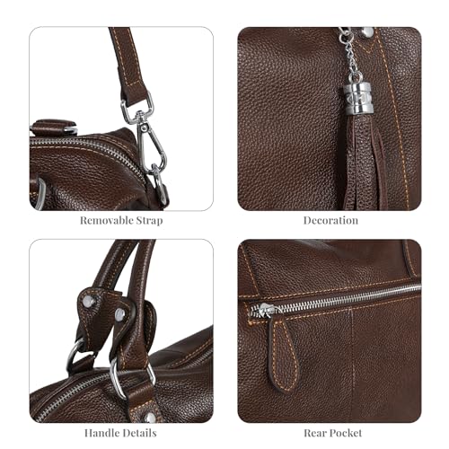HESHE Womens Genuine Leather Handbags Purse Crossbody Satchel Tote Bags Ladies Real Leather Bags