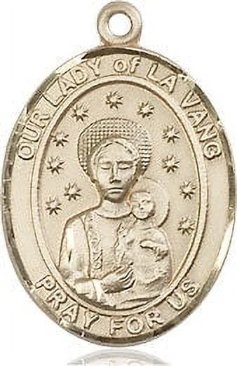 Extel Medium Oval 14kt Gold Filled Our Lady of la Vang Medal