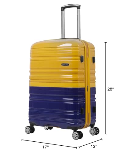 Rockland Melbourne Hardside Expandable Luggage with Spinner Wheels, 2TONENAVY, 2 Piece (20/28)