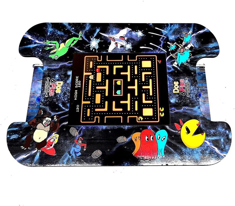 Doc and Pies Arcade Factory Cocktail Arcade Machine - 60 Retro Games - Full Size LCD Screen, Buttons and Joystick