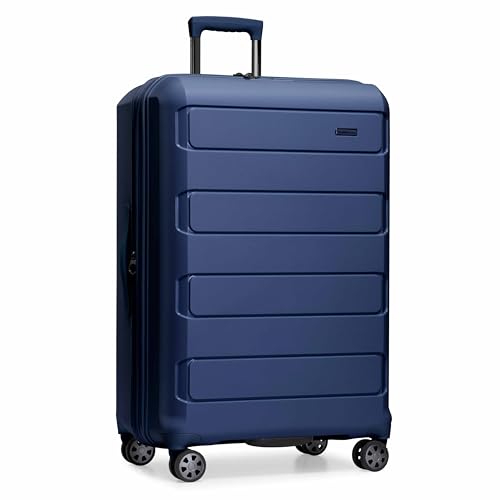 Traveler's Choice Pagosa Indestructible Hardshell Expandable Spinner Luggage, Black, 22