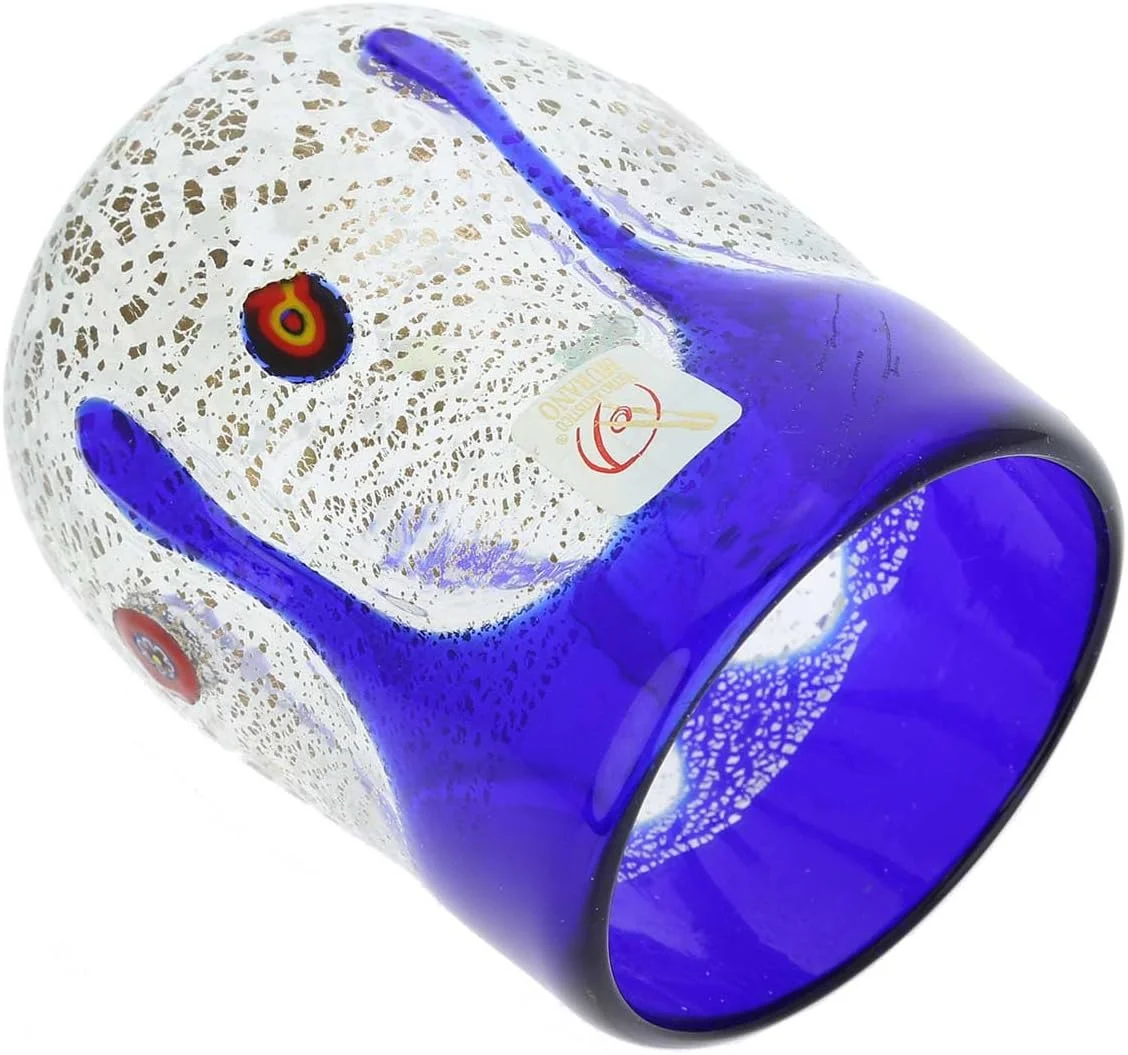 Murano Drinking Glass - Silver Mosaic