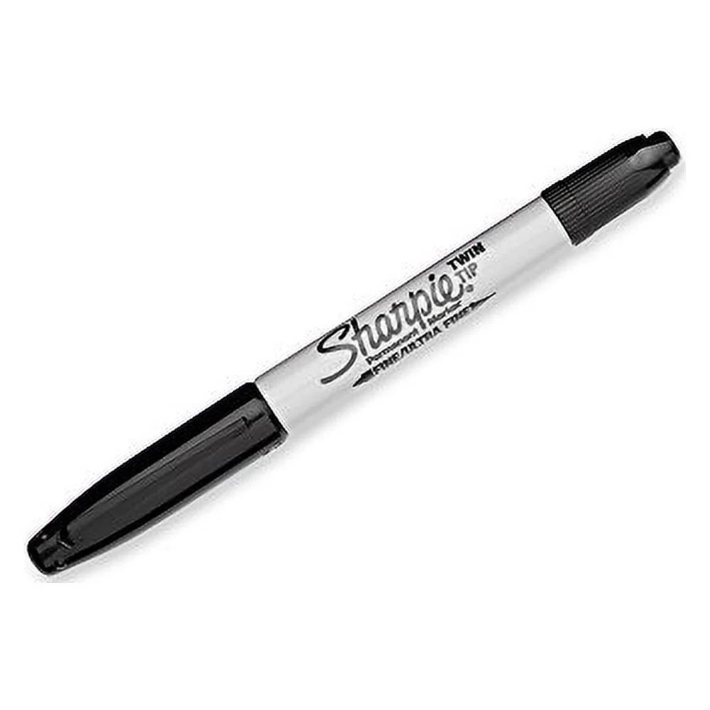 SHARPIE Twin Tip Permanent Markers, Fine and Ultra Fine, Black, 12 Count
