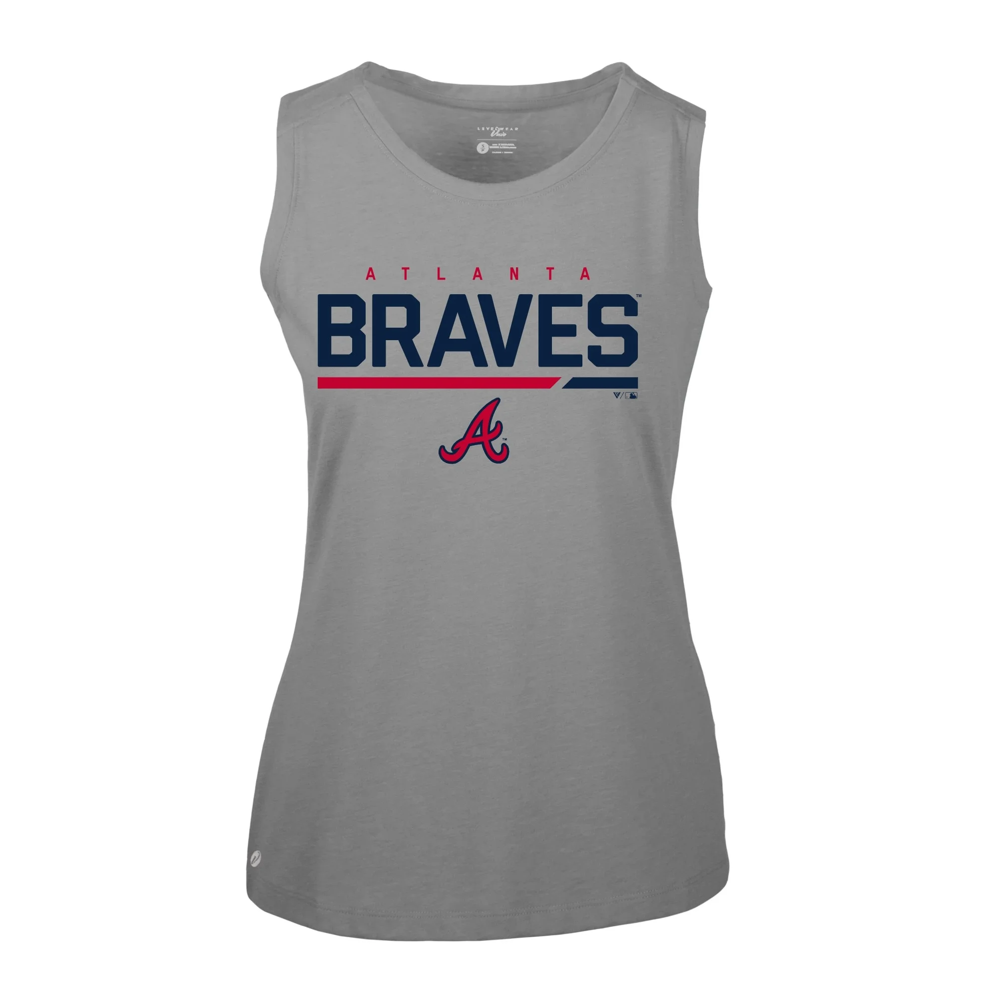 Women's Levelwear Steel Atlanta Braves Macy Muscle Tank Top